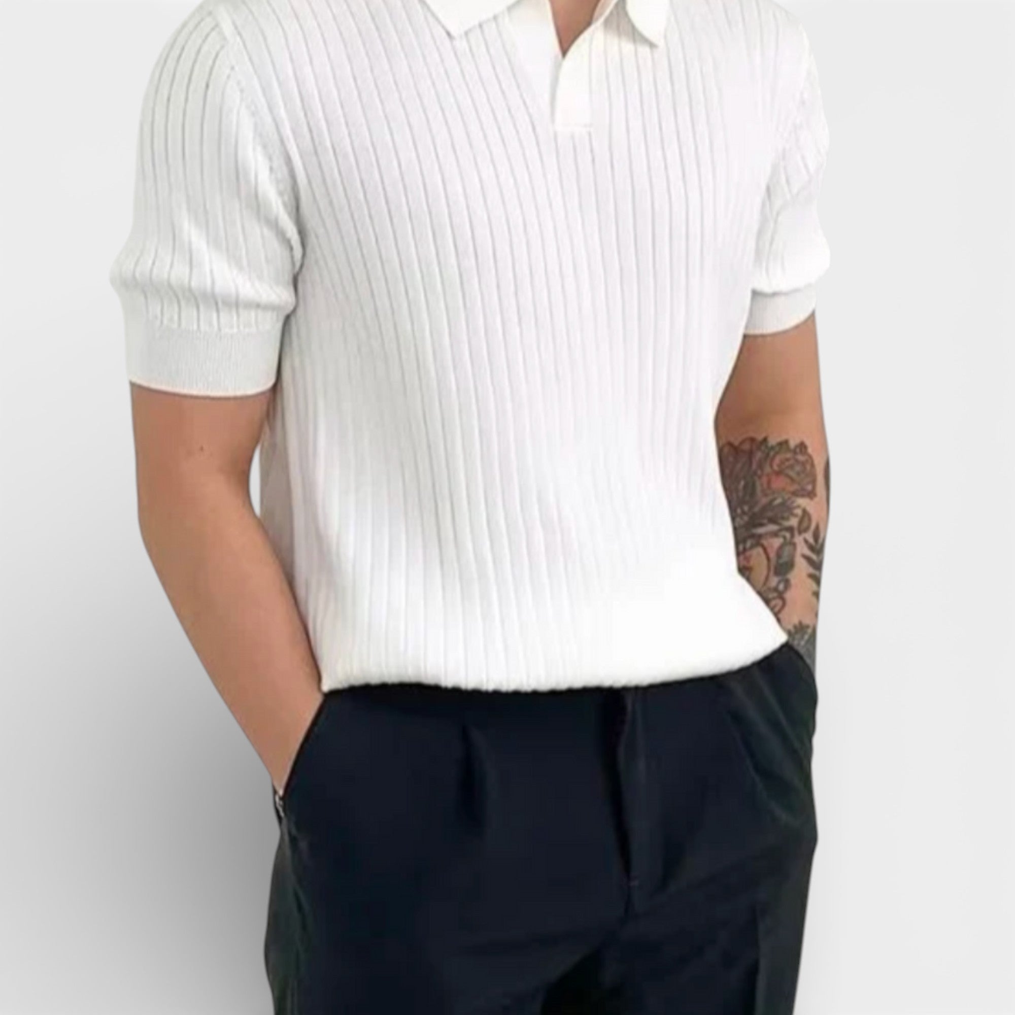 Clivou | Polo Homme Slim Côtelé en Coton Raffiné