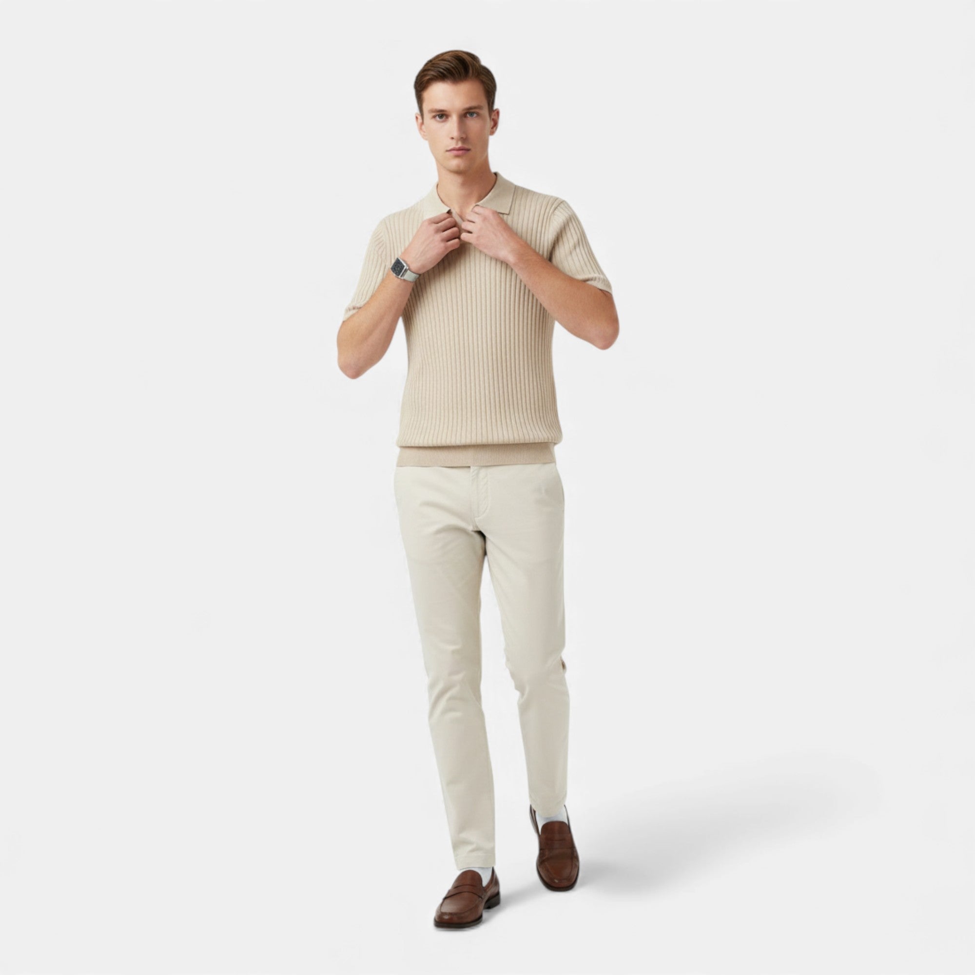 Clivou | Polo Homme Tricoté Structure Verticale