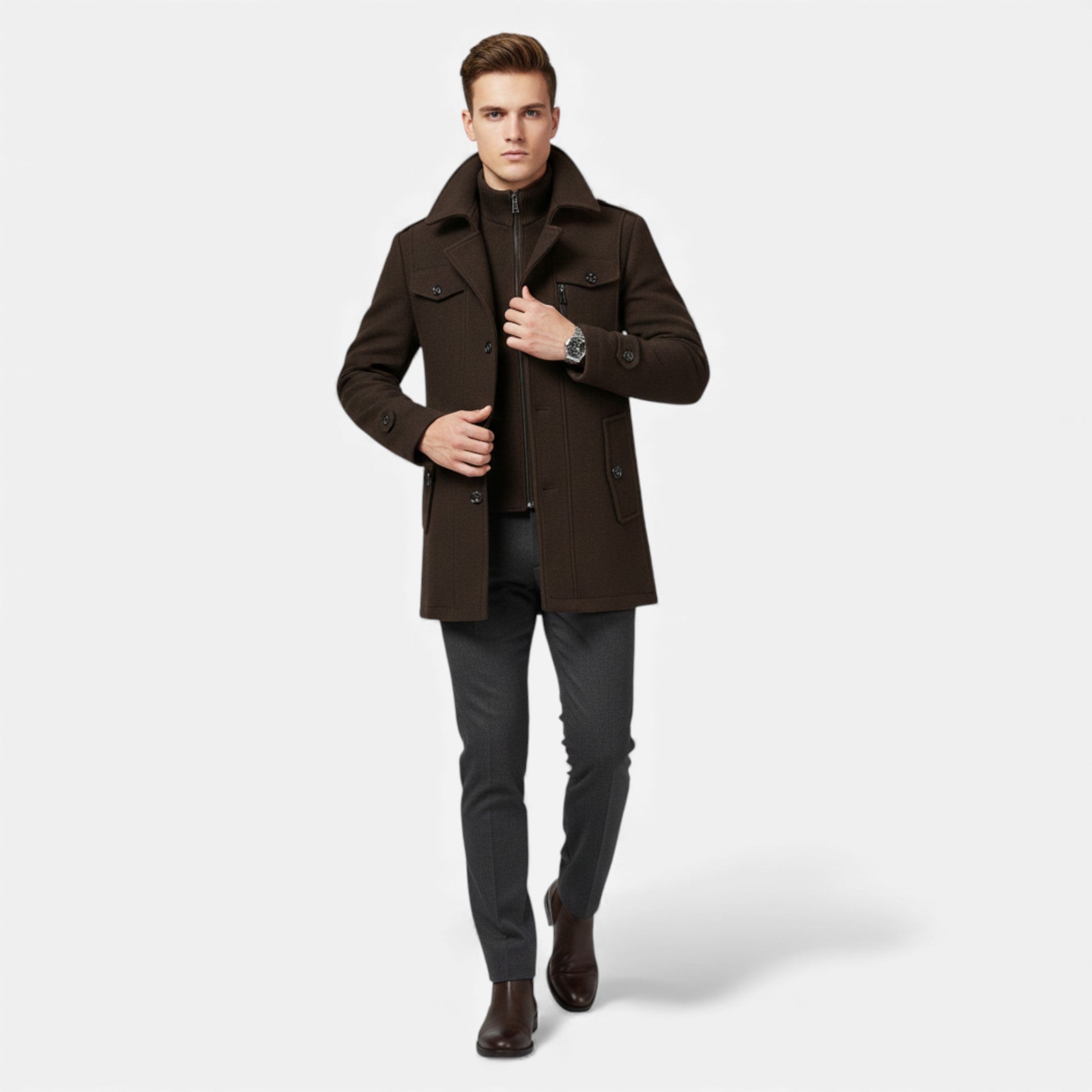 Clivou | Manteau Homme en Laine Deux-Pièces