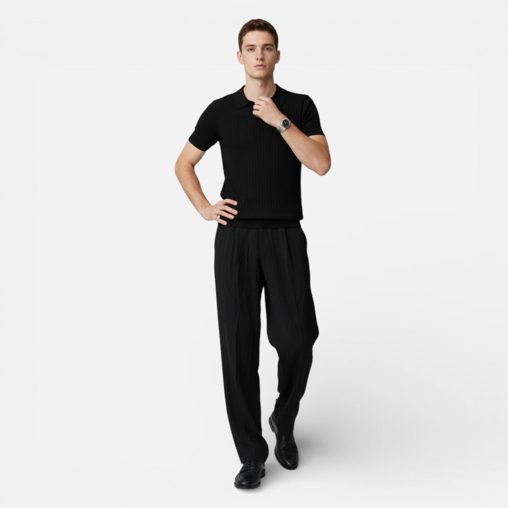 Clivou | Polo Homme Slim Côtelé en Coton Raffiné