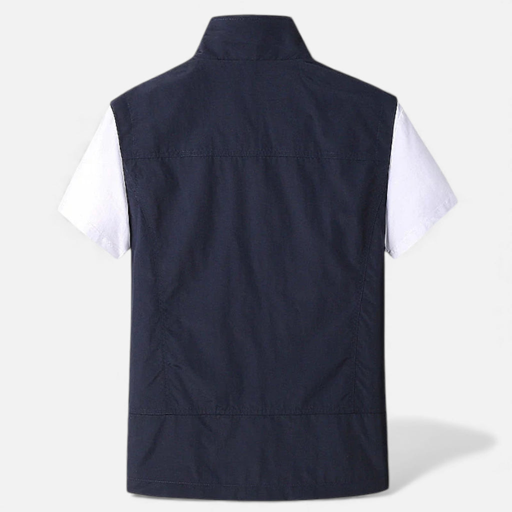 Clivou | Cardigan Homme Léger Sans Manches Zippé