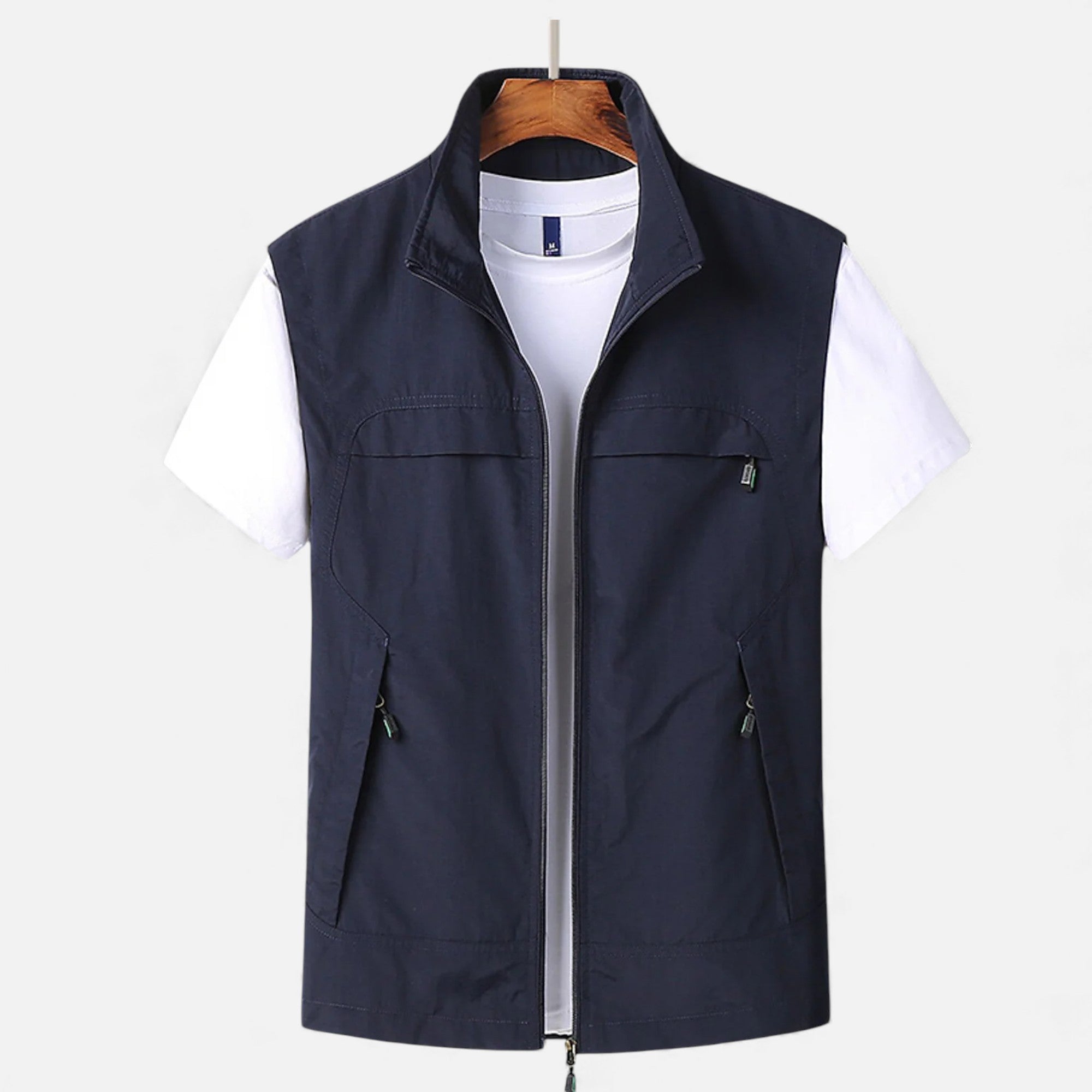 Clivou | Cardigan Homme Léger Sans Manches Zippé